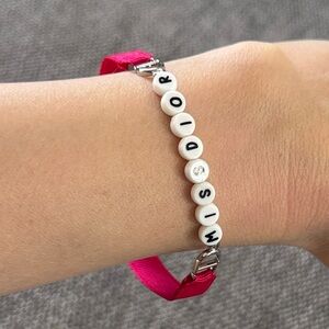 Dior Miss Dior Bracelet Pink Ribbon White Beads One Size New Authentic